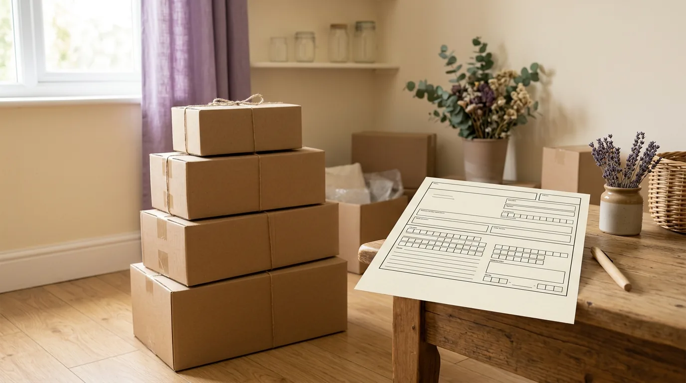 Umzugskartons und Fahrzeugschein symbolisch, 1200x720, WebP